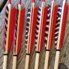 6 Holzpfeile Gewogen & Gespined
