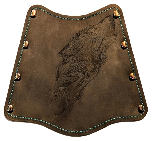 Armschutz dunkelbraun/heulender wolf