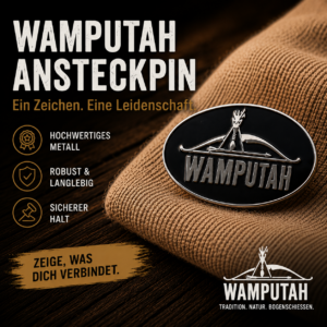 WAMPUTAH Ansteckpin aus Metall – Schwarz emailliert